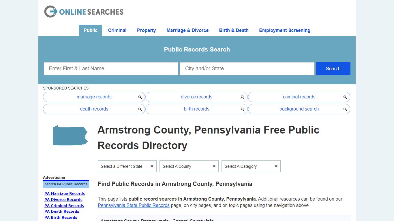 Armstrong County, Pennsylvania Free Public Records Directory