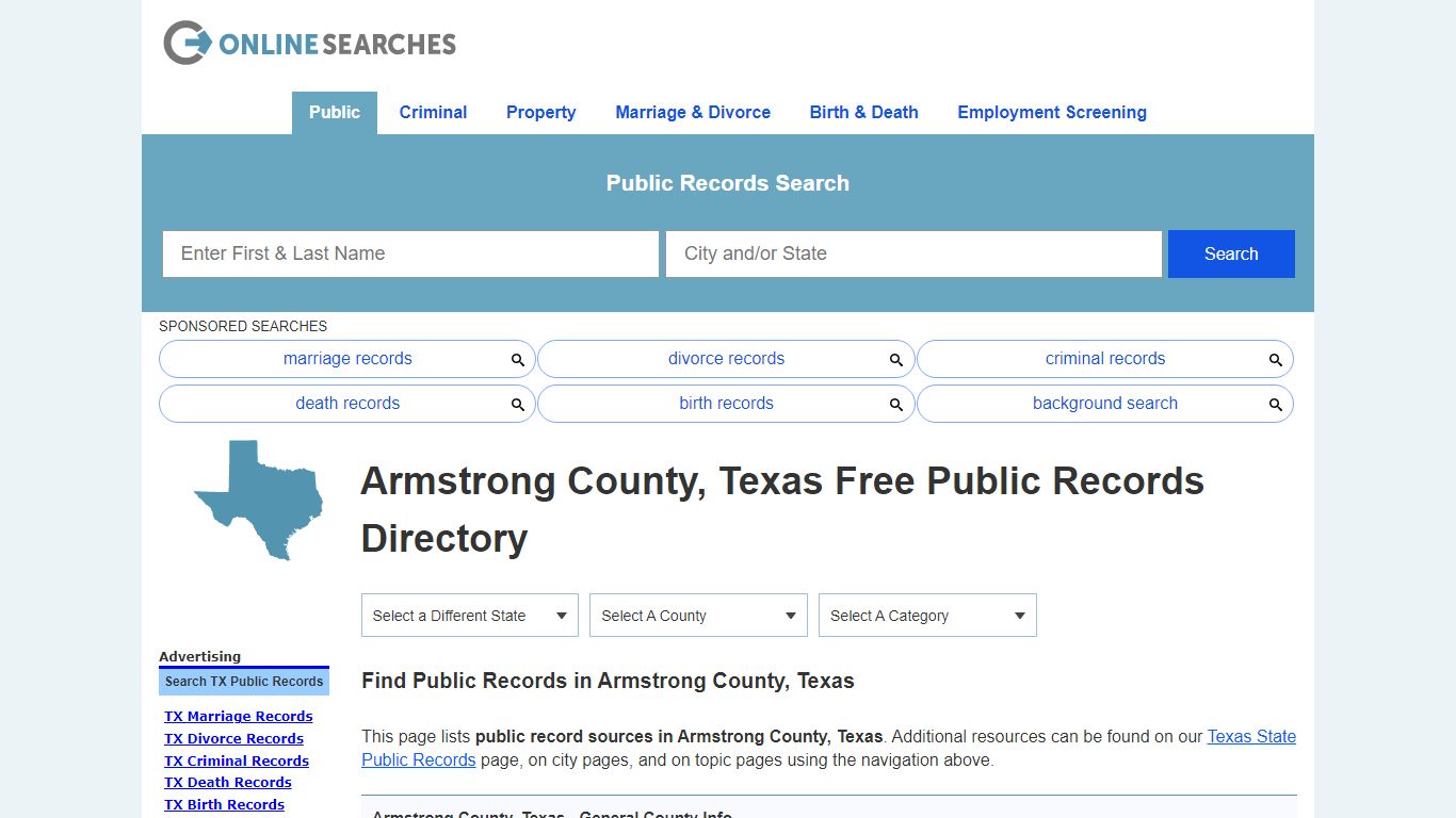 Armstrong County, Texas Free Public Records Directory