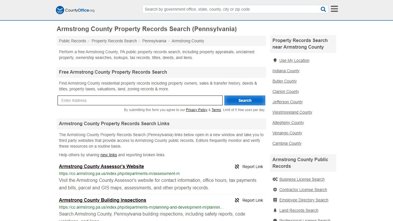 Armstrong County Property Records Search (Pennsylvania) - County Office