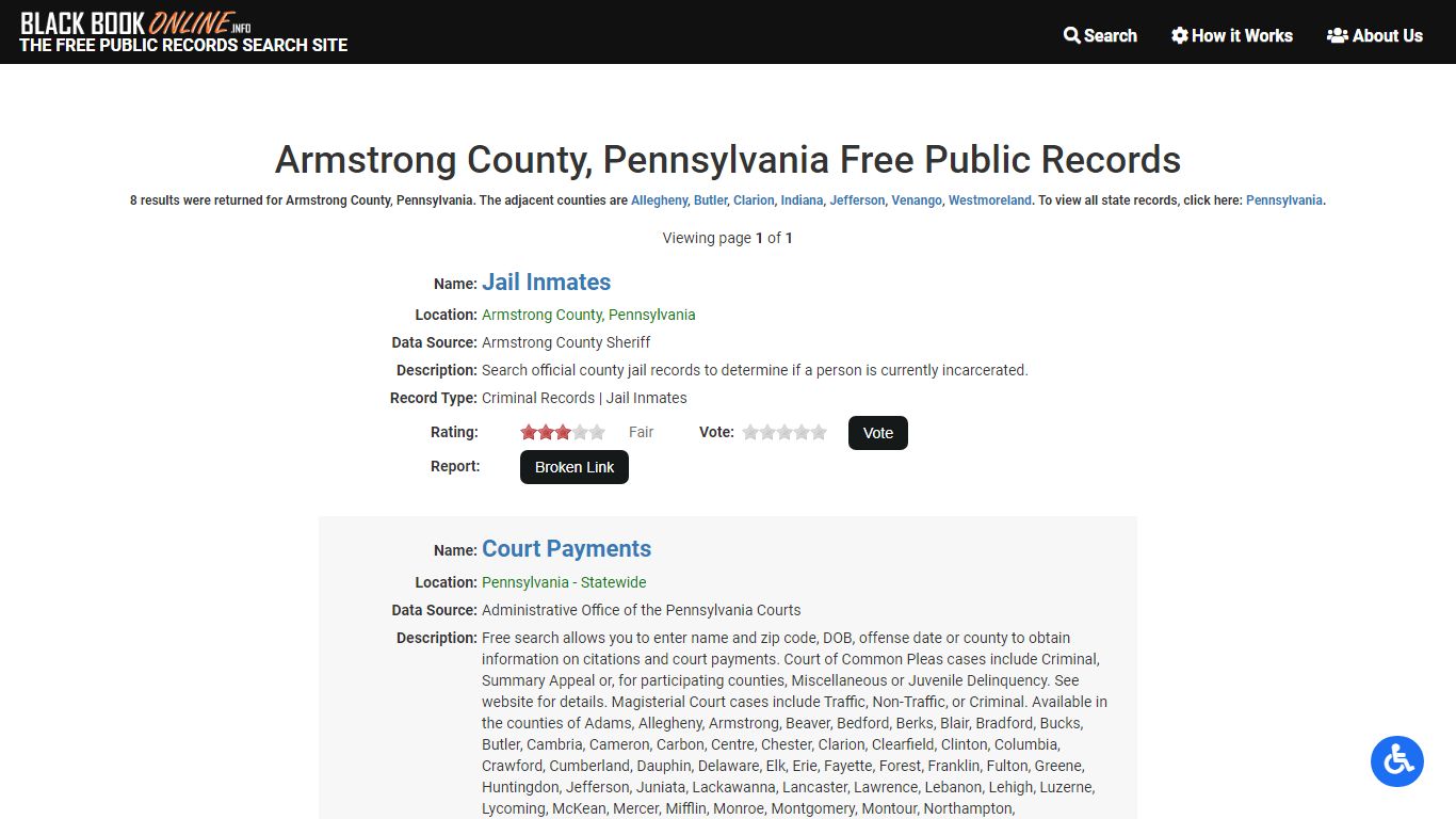 Armstrong County, Pennsylvania Free Public Records - Black Book Online